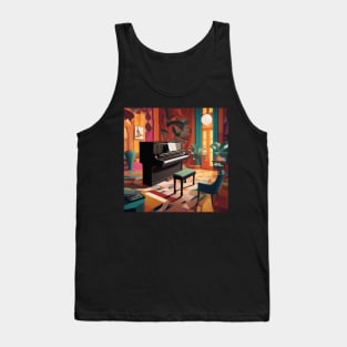 Piano In A Colorful Art Deco Styled Room Tank Top